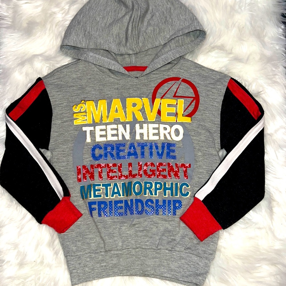 Ms. Marvel Motivational Long Sleeve Hoodie Size 4/5